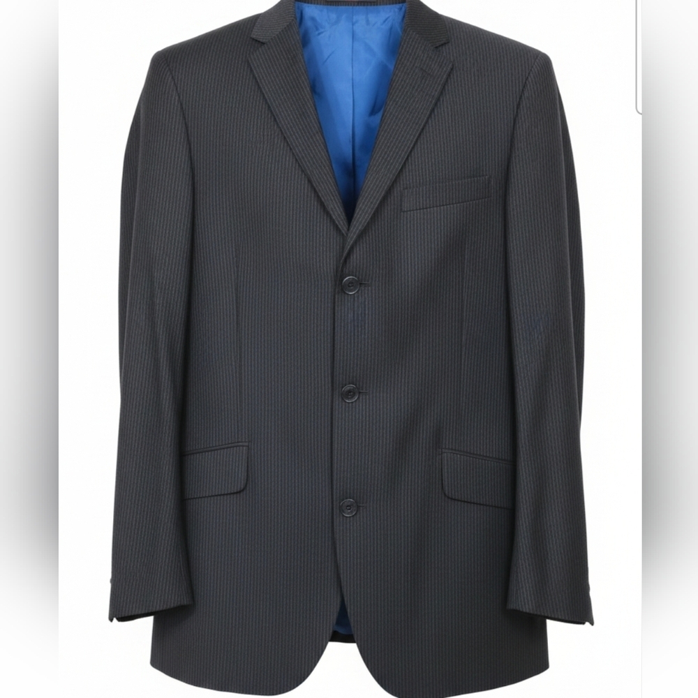 Billy London UK Pinstripe Suit Jacket 40L Slim Fit Modern Dark Academia